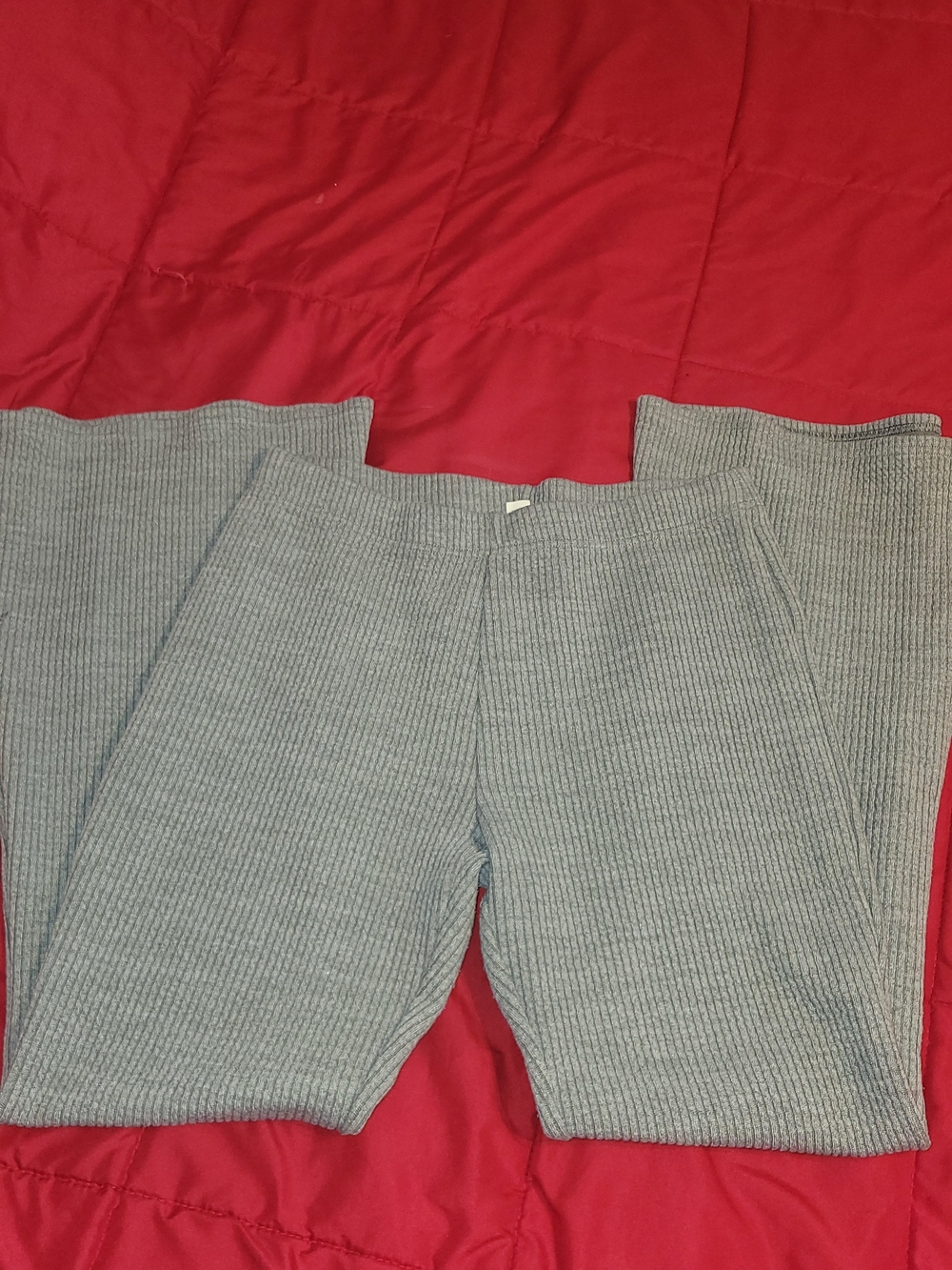 American Eagle Outfitters Gray Ribbed Flare Leggings